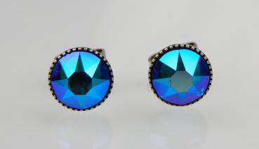 Blue Zircon Shimmer - Black Jack Ohrstecker LE